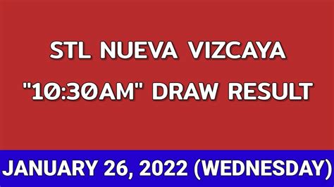 STL NUEVA VIZCAYA 1st Draw Result January 26, 2022 Today .